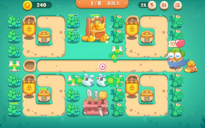 保卫萝卜4卧兔藏龙第20关怎么过2