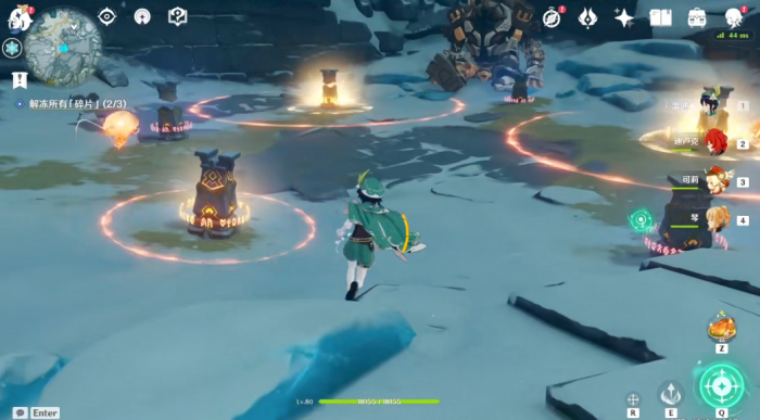 原神雪山四个火仙灵怎么点2