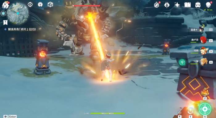 原神雪山四个火仙灵怎么点3