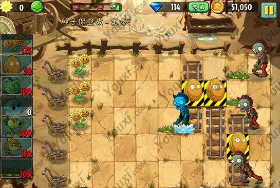 植物大战僵尸2狂野西部第二天种子保卫战图文攻略6