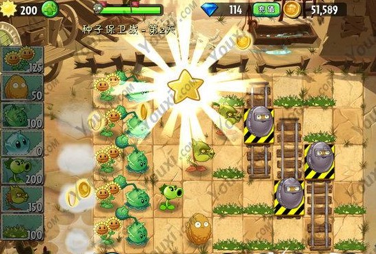植物大战僵尸2狂野西部第二天种子保卫战图文攻略9