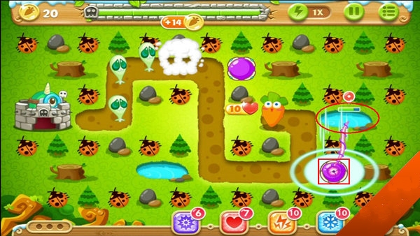 保卫萝卜2第五十四关该怎样应对3