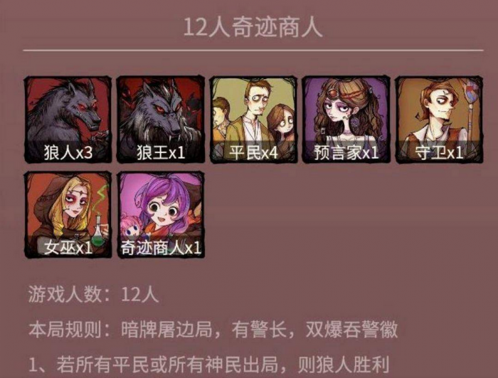 狼人杀奇迹商人必须第一天给技能吗3