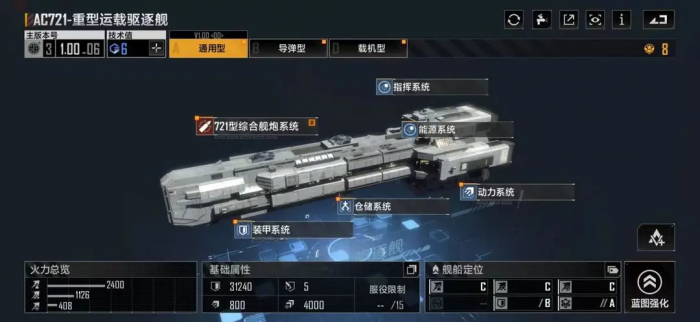 无尽的拉格朗日AC721驱逐舰怎么样_无尽的拉格朗日ac721重型导弹驱逐舰加点