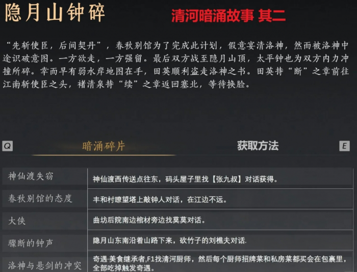 燕云十六声佛光顶和隐月山暗涌怎么做2