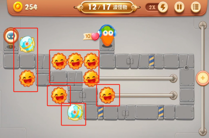 保卫萝卜3工厂第28关怎么过2