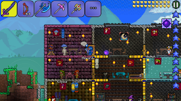 泰拉瑞亚怎么造蘑菇人的房子1