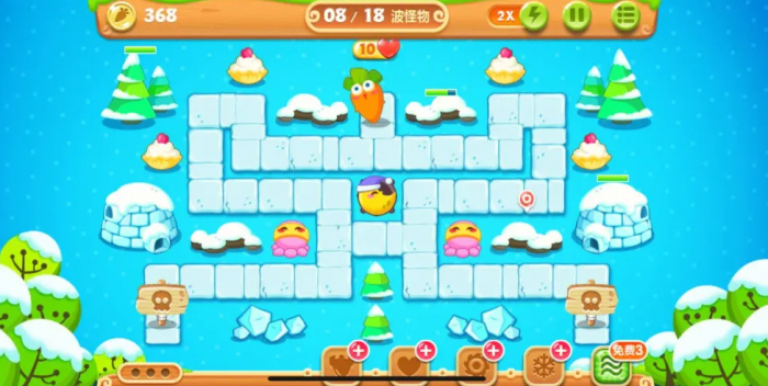 保卫萝卜2第六十一关怎么过2