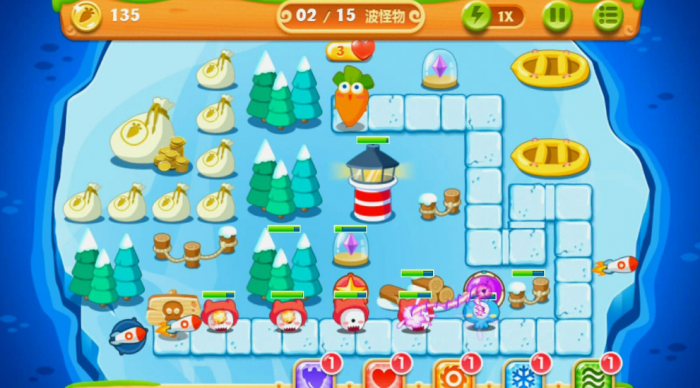 保卫萝卜第5关怎么过1