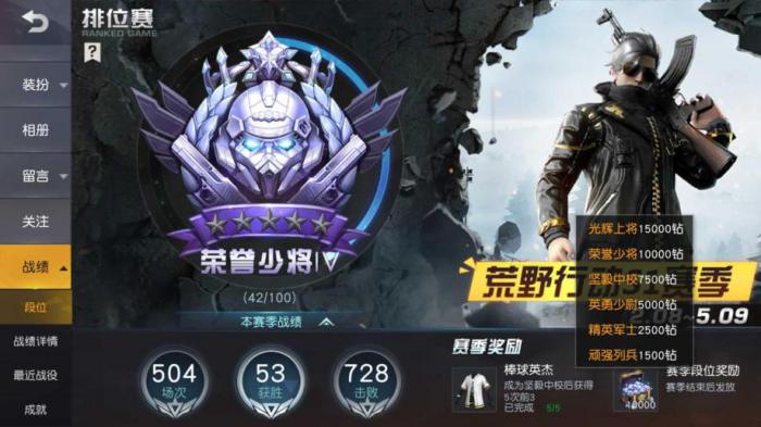 荒野行动有哪些段位3