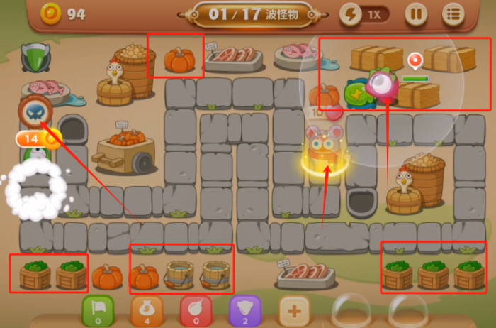 保卫萝卜3集市篇第45关怎么过_保卫萝卜三集市第45关怎么过