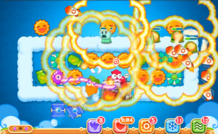 保卫萝卜2第55关的堡垒怎么打3