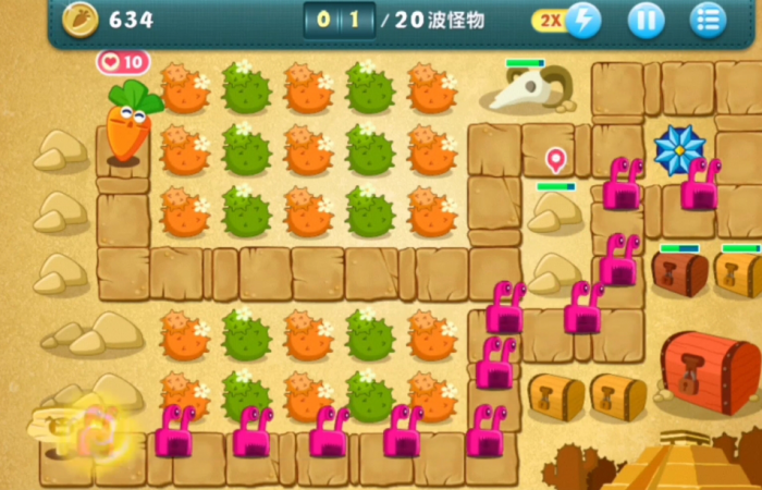 保卫萝卜终极挑战13关怎么获得金萝卜1