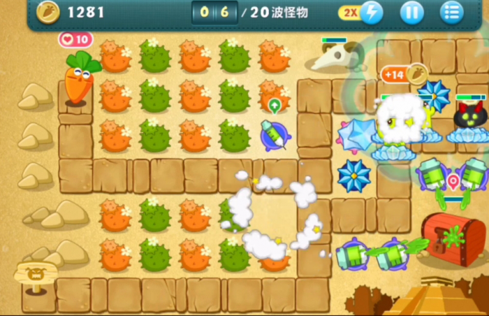 保卫萝卜终极挑战13关怎么获得金萝卜2