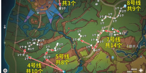 《原神》颗粒果采集路线图4