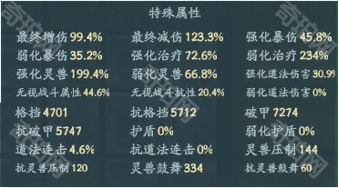 《寻道大千》全属性计算规则5