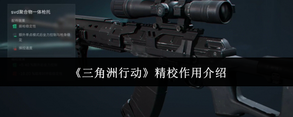 三角洲行动精校有什么用1