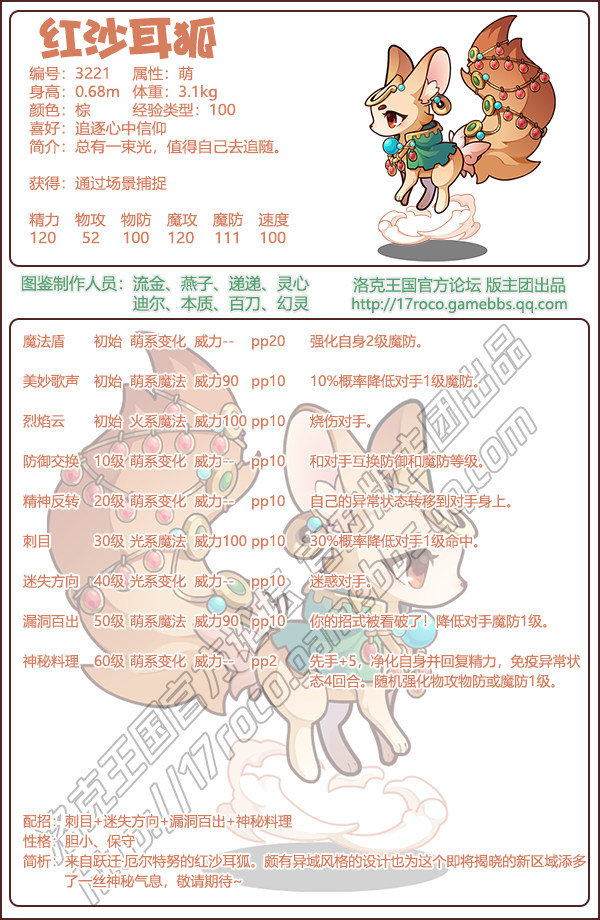 洛克王国红沙耳狐性格技能什么好2