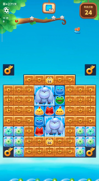 开心消消乐隐藏关271关怎么过1