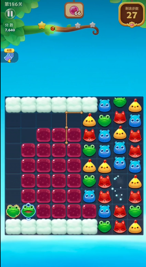 开心消消乐隐藏186关怎么过3