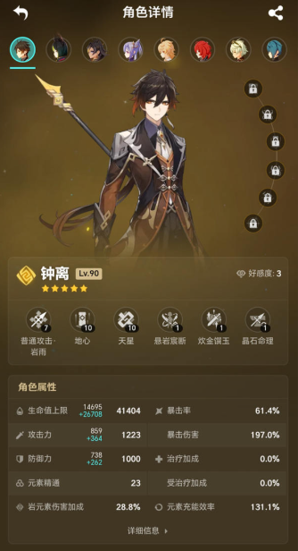 原神钟离毕业圣遗物选什么1