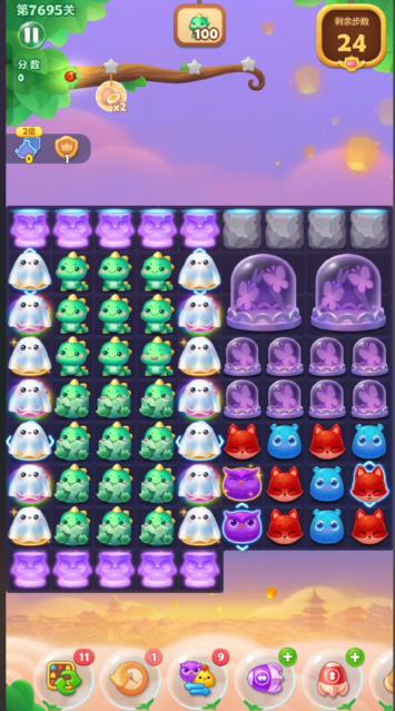 开心消消乐的幽灵怎么上去1