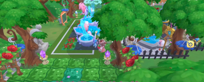 摩尔庄园花上面粉色海豚怎么装修2