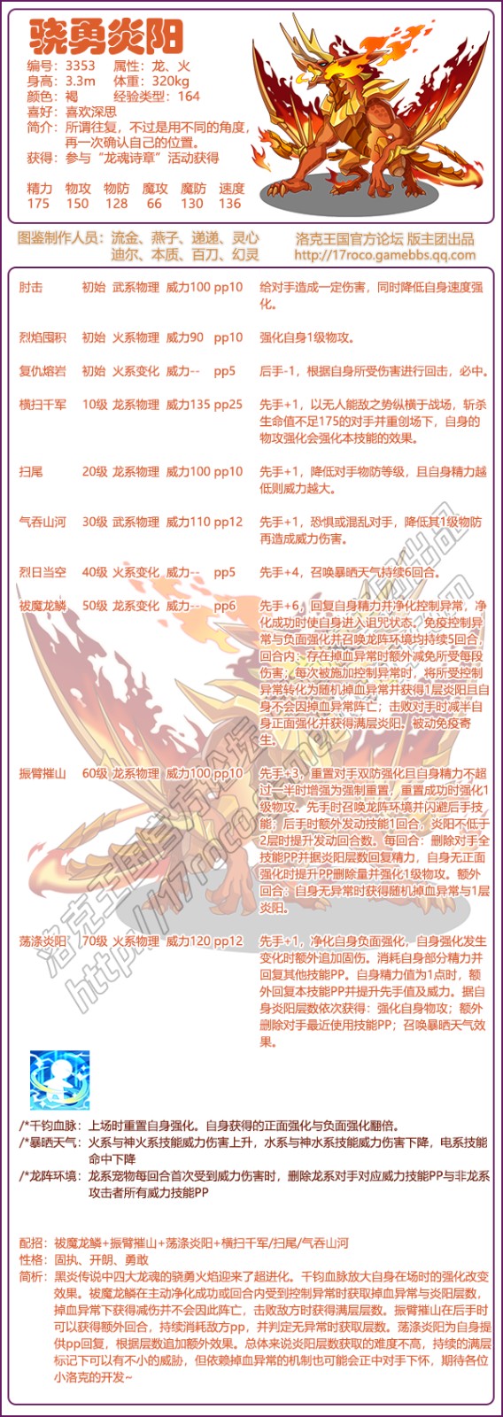 洛克王国骁勇炎阳技能搭配_洛克王国小炎