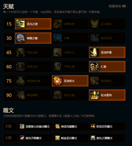 魔兽世界熊猫人之谜惩戒骑天赋雕文_tbc3.13惩戒骑天赋