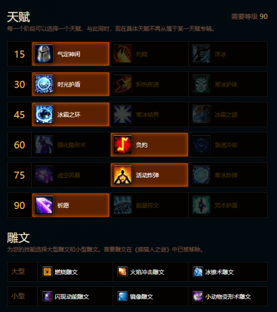 魔兽世界熊猫人之谜火法天赋雕文推荐1