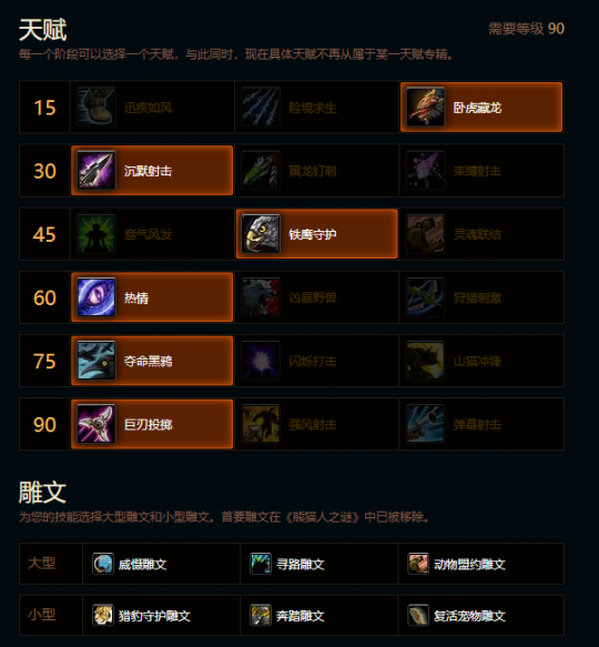 魔兽世界熊猫人之谜生存猎天赋雕文推荐1