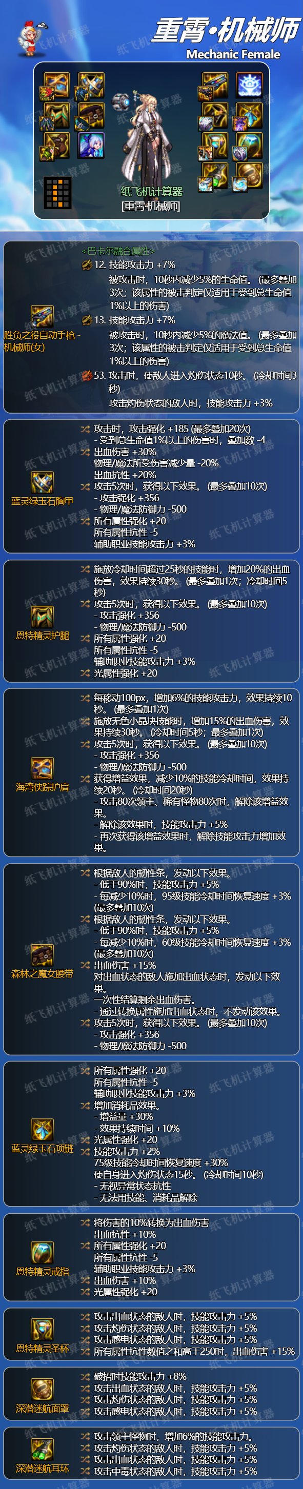 dnf神界女机械装备搭配1