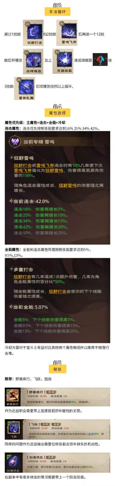 塔瑞斯世界蛮斗士雷鸣天赋加点攻略2