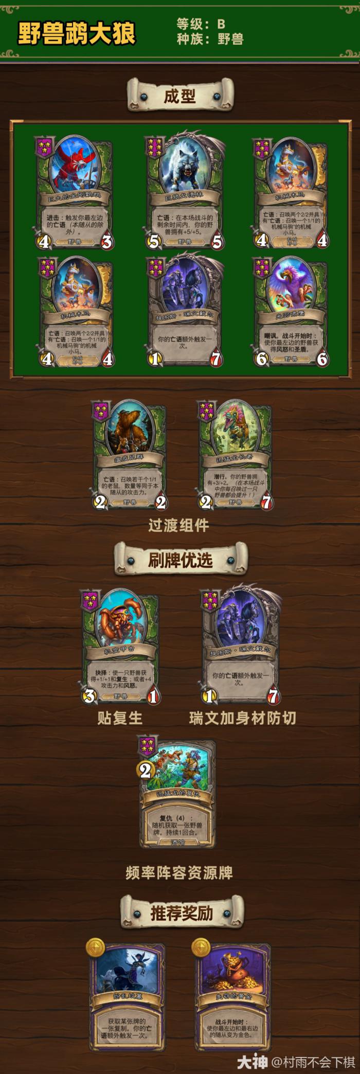 炉石传说33.4.2酒馆战棋野兽鹉大狼玩法_炉石传说酒馆战棋鹦鹉野兽流