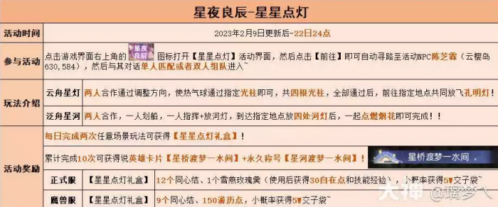 逆水寒星星点灯玩法攻略1