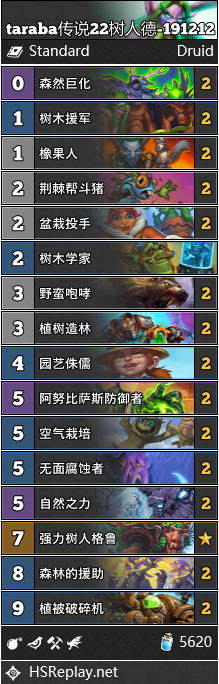 《炉石传说》巨龙降临标准登顶树人德卡组介绍1