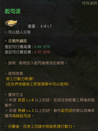 黑色沙漠劳工吃什么恢复体力2