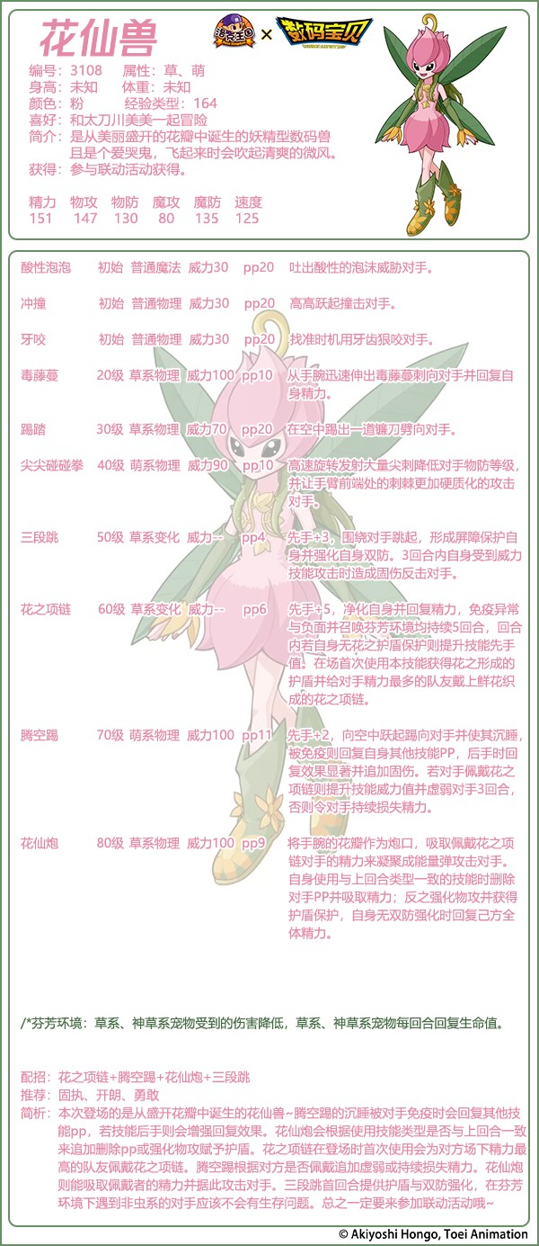 洛克王国花仙兽技能表1