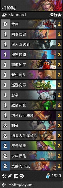 《炉石传说》通灵学院打脸贼卡组推荐1