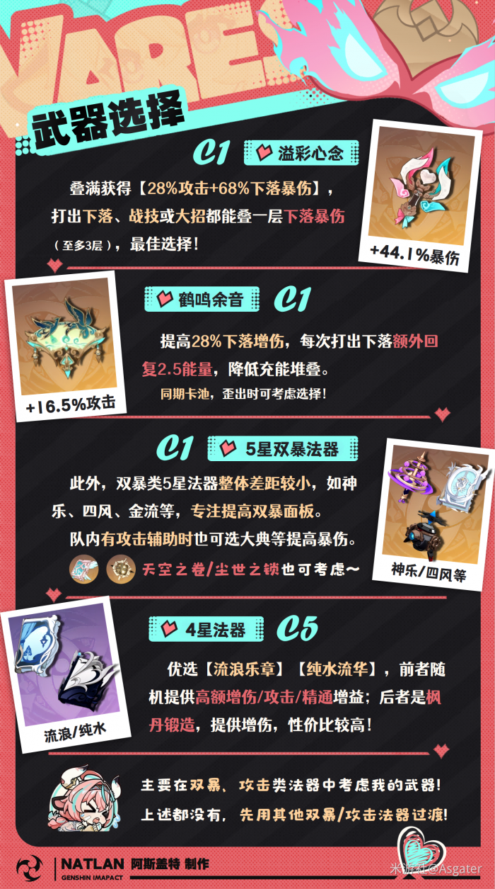 原神瓦雷莎武器推荐1