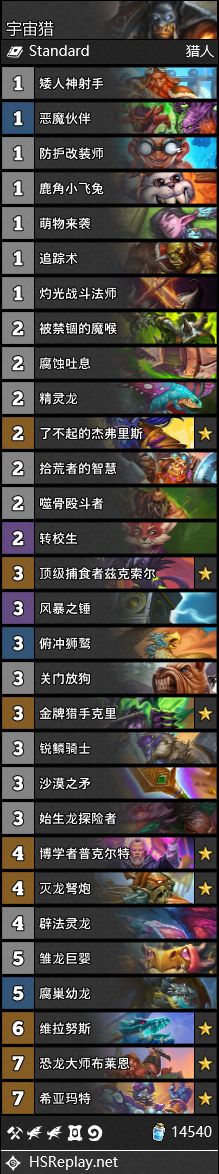 炉石传说通灵学院宇宙猎卡组_炉石传说宇宙猎怎么打