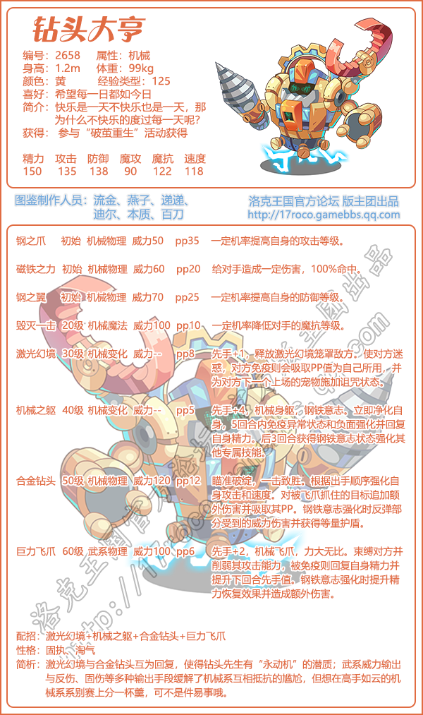 洛克王国钻头大亨技能表1