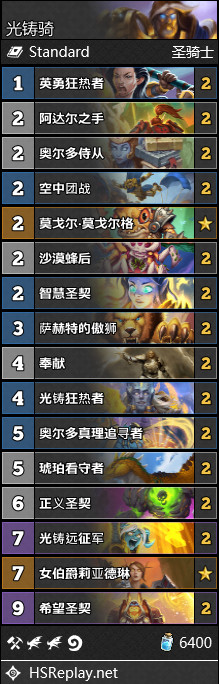 《炉石传说》外域的灰烬圣骑士光铸骑卡组推荐1