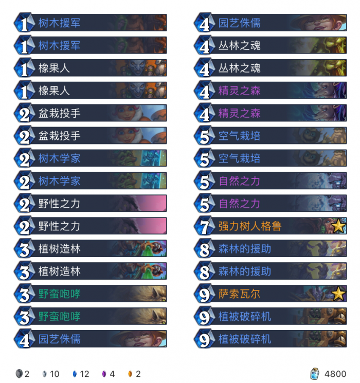 《炉石传说》巨龙降临传说萨索瓦尔树人德卡组介绍1