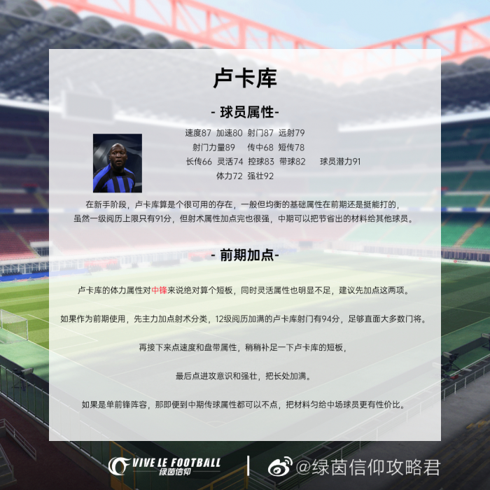 绿茵信仰球员攻略1