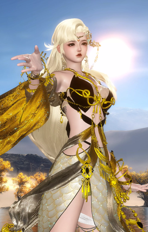 逆水寒巴蛇时装染色黑金巴蛇分享3