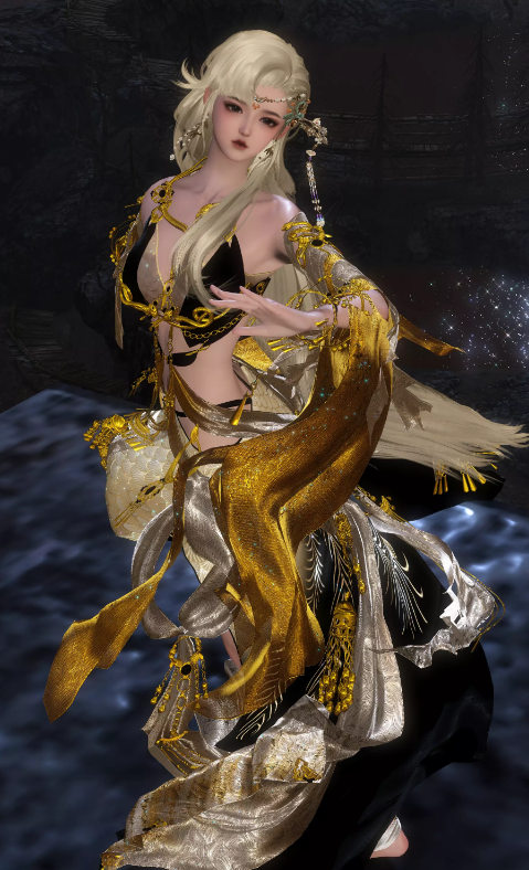 逆水寒巴蛇时装染色黑金巴蛇分享5