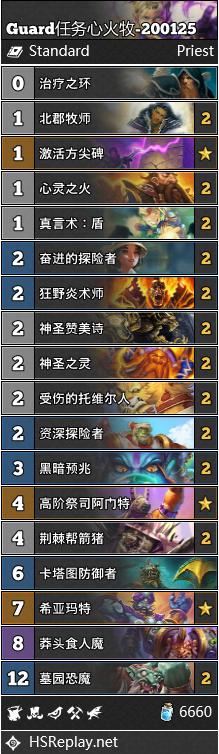 《炉石传说》巨龙降临Guard任务心火牧卡组构筑1