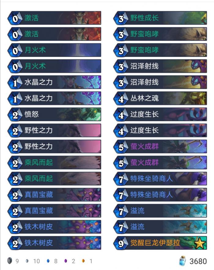 《炉石传说》外域的灰烬法术德卡组构筑推荐1