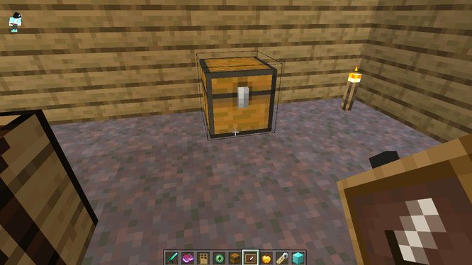 我的世界物品展示框怎么放在箱子上1